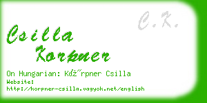 csilla korpner business card